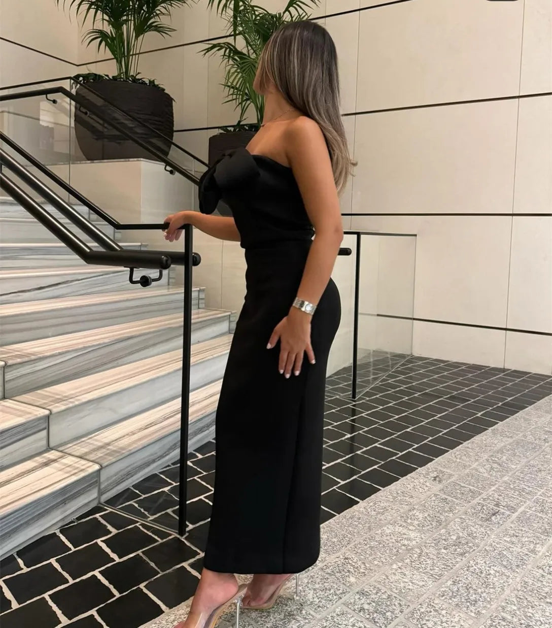 Robe de Soirée Buste Nœud Papillon Moulante